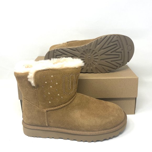 💖MEGA SALE💖UGG  Women  1125911 CHE CLASSIC UGG GEM MINI  Brown Faux Fur Lined - Picture 6 of 9